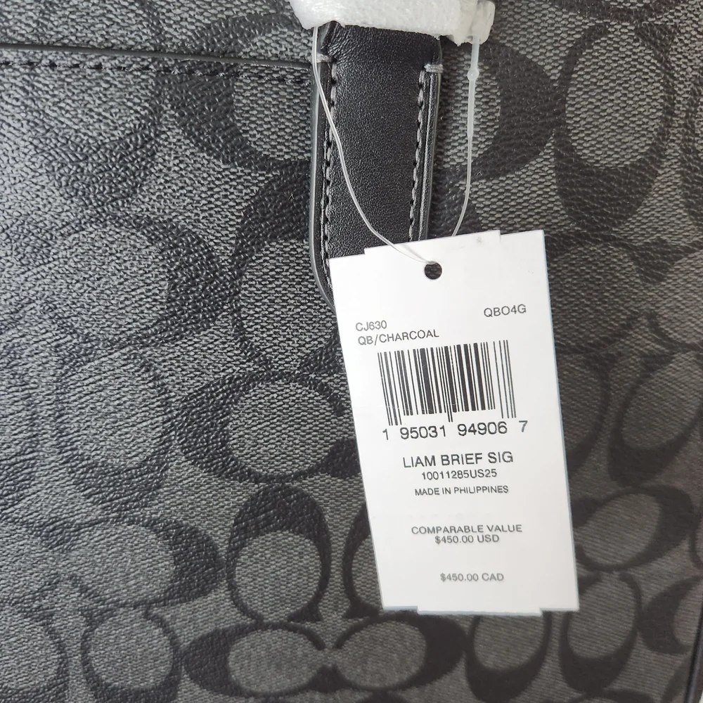 Coach Black Signature Men's Briefcase